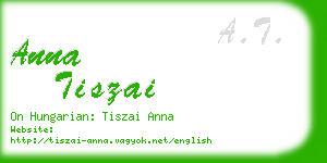 anna tiszai business card